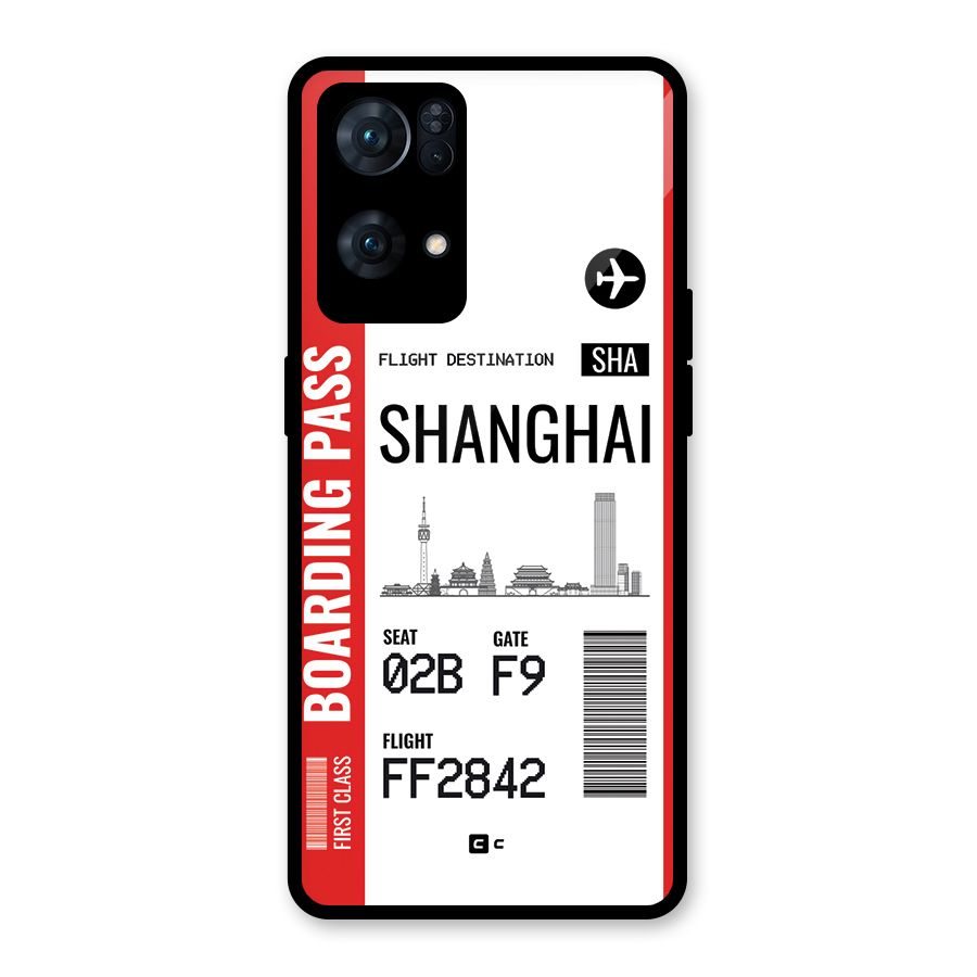 Shanghai Boarding Pass Glass Back Case for Oppo Reno7 Pro 5G