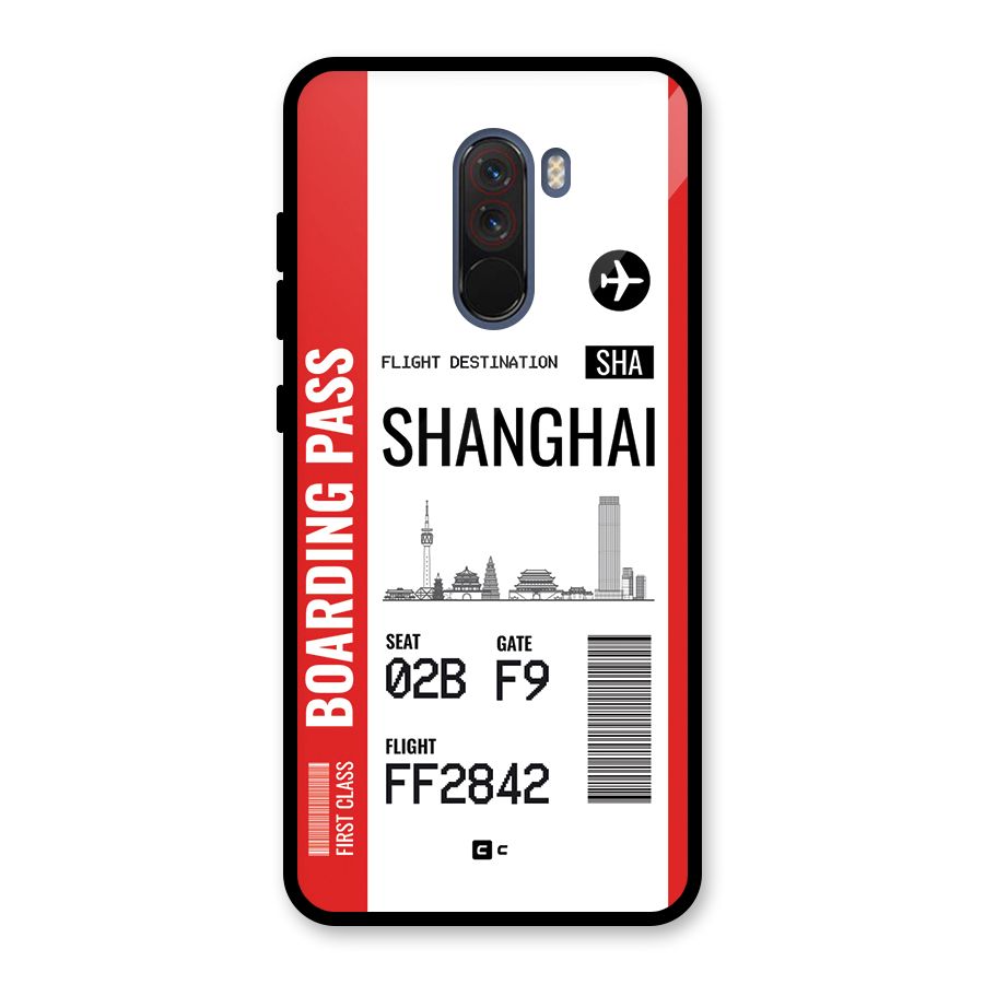 Shanghai Boarding Pass Glass Back Case for Poco F1
