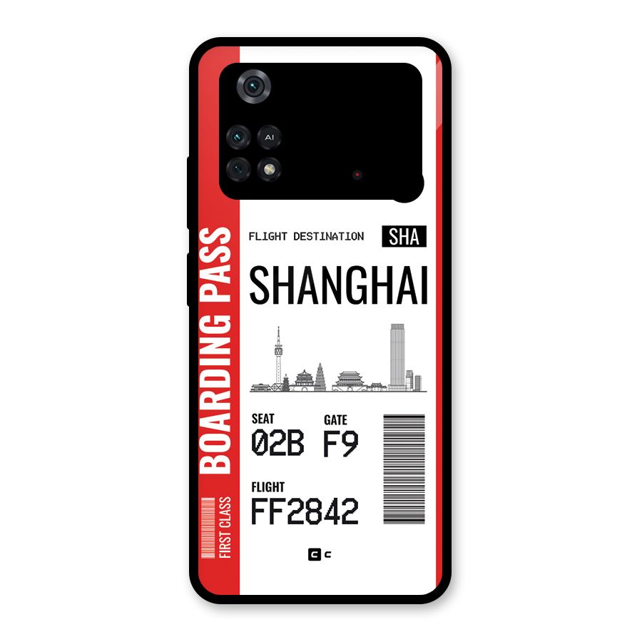 Shanghai Boarding Pass Glass Back Case for Poco M4 Pro 4G