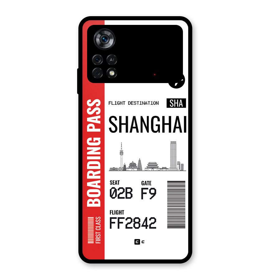Shanghai Boarding Pass Glass Back Case for Poco X4 Pro 5G