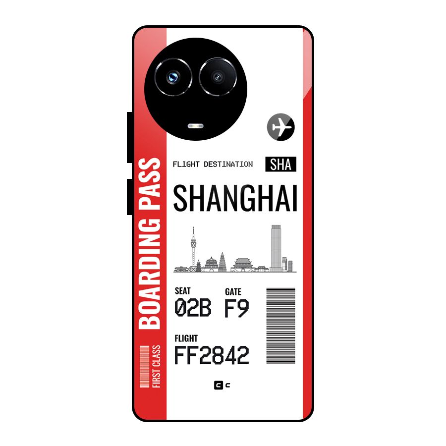 Shanghai Boarding Pass Glass Back Case for Realme 11X