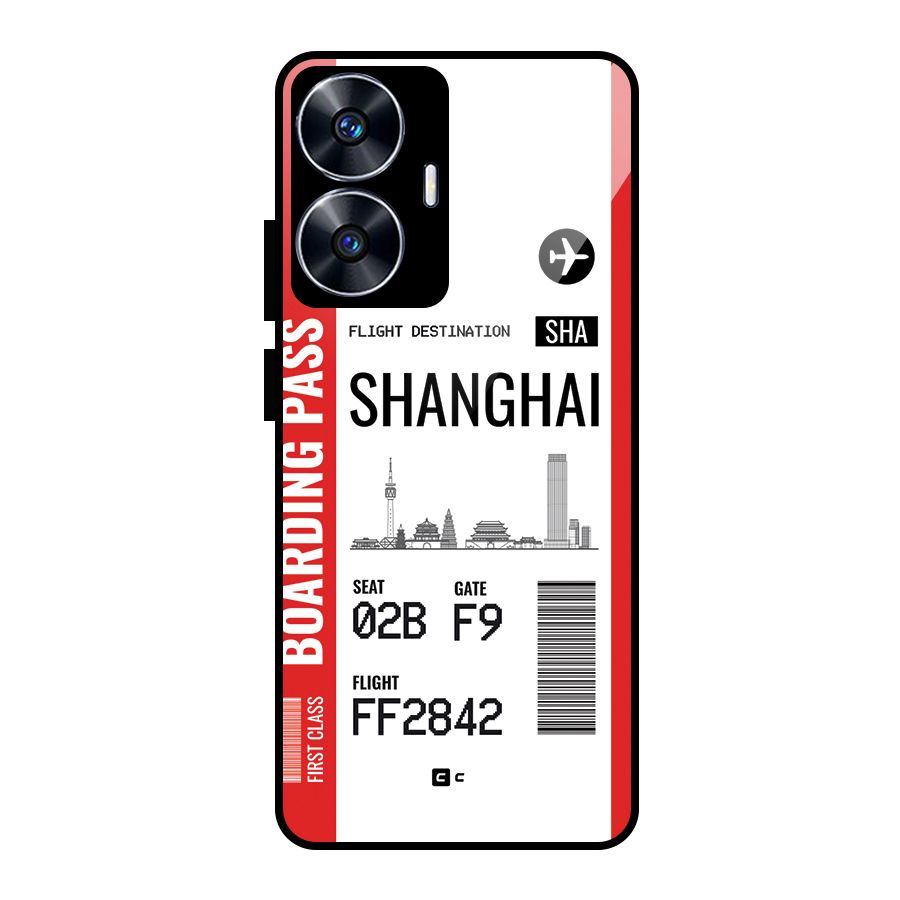 Shanghai Boarding Pass Glass Back Case for Realme Narzo N55