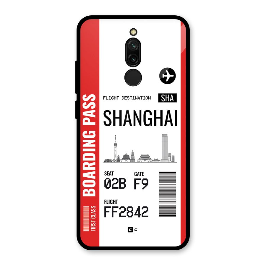 Shanghai Boarding Pass Glass Back Case for Redmi 8
