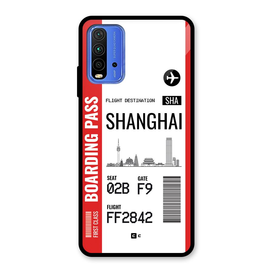 Shanghai Boarding Pass Glass Back Case for Redmi 9 Power
