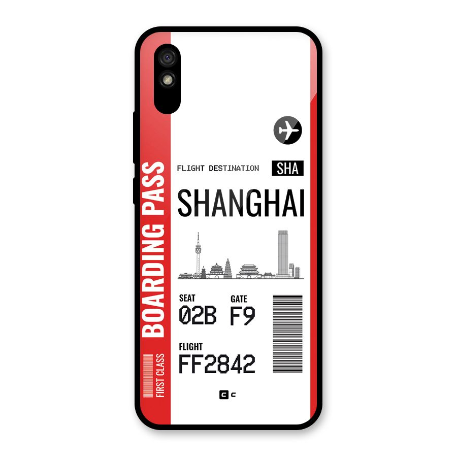 Shanghai Boarding Pass Glass Back Case for Redmi 9i