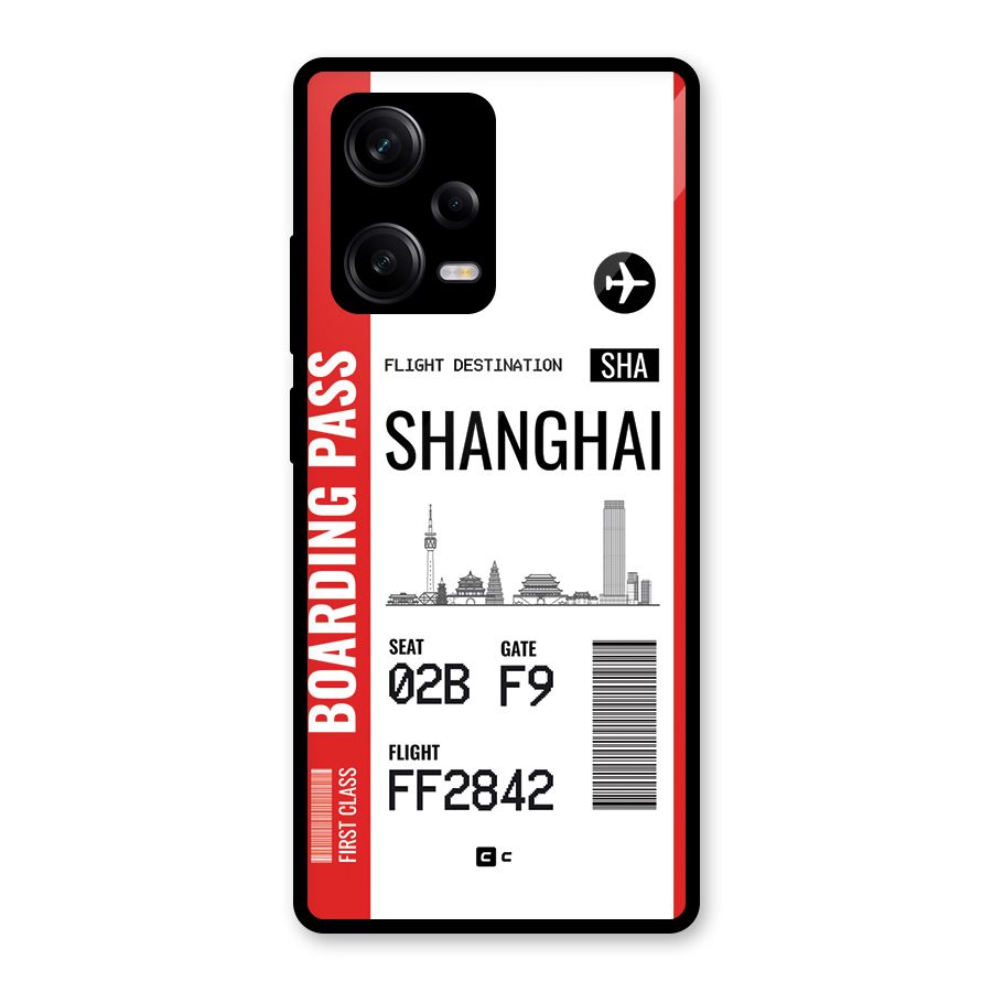 Shanghai Boarding Pass Glass Back Case for Redmi Note 12 Pro
