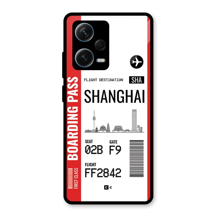 Shanghai Boarding Pass Glass Back Case for Redmi Note 12 Pro Plus 5G