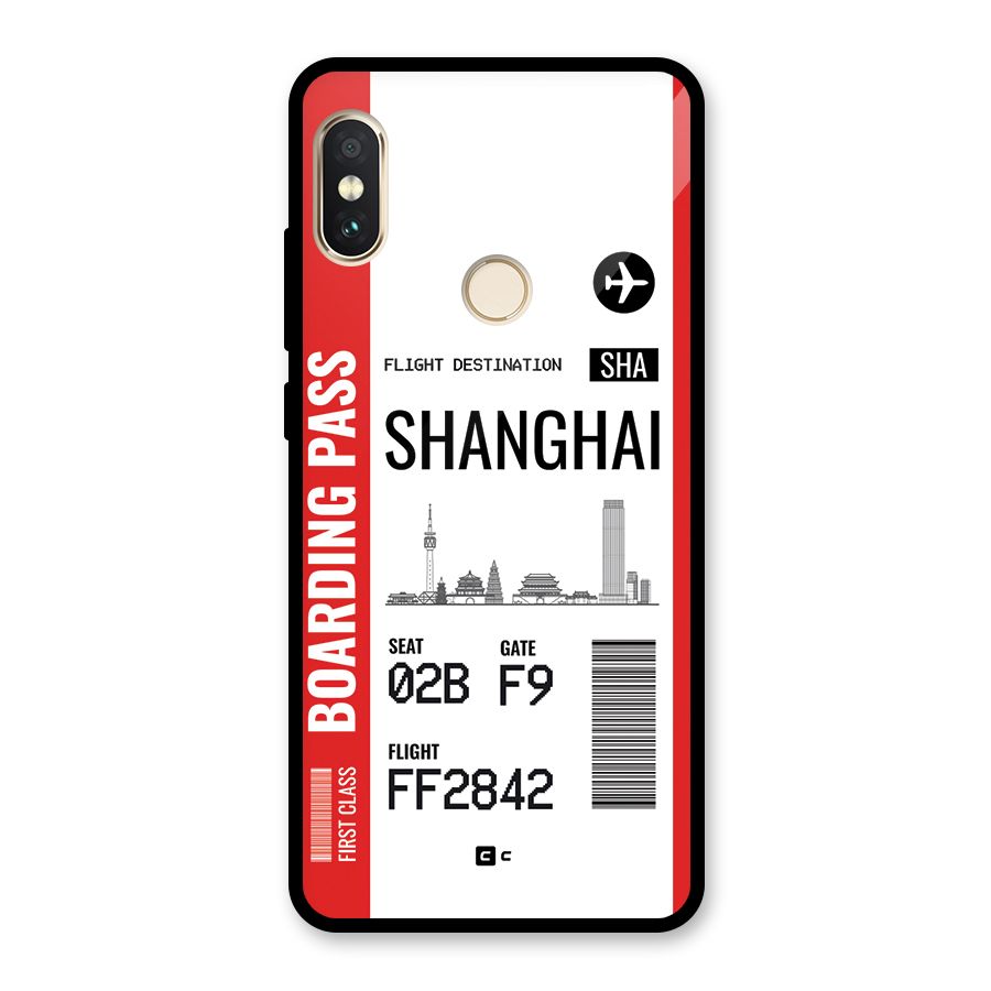Shanghai Boarding Pass Glass Back Case for Redmi Note 5 Pro