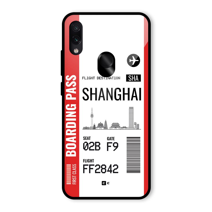 Shanghai Boarding Pass Glass Back Case for Redmi Note 7 Pro