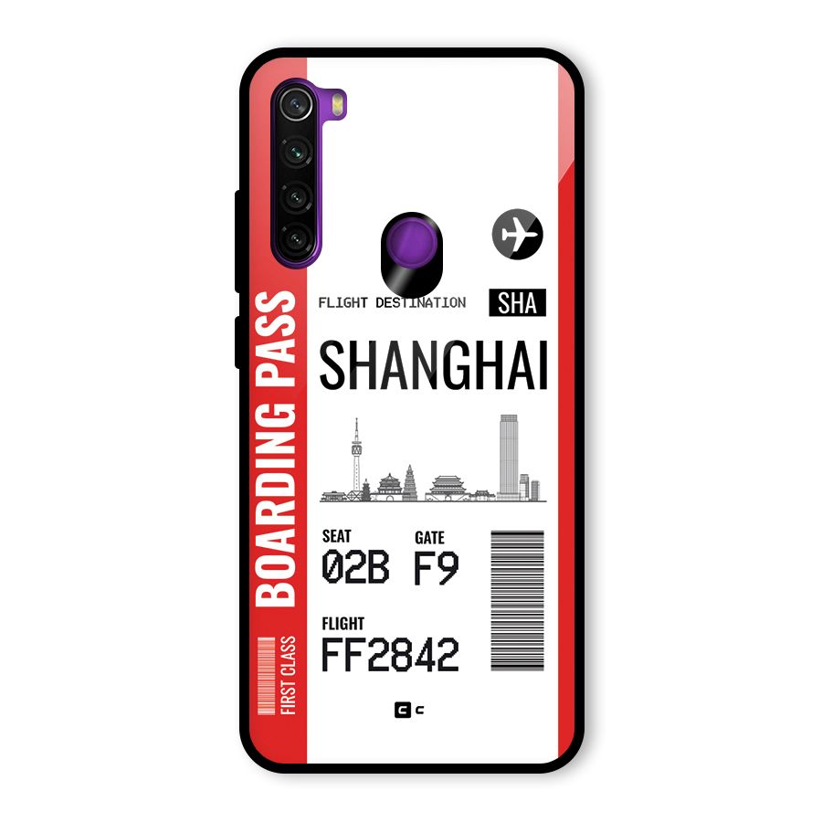 Shanghai Boarding Pass Glass Back Case for Redmi Note 8