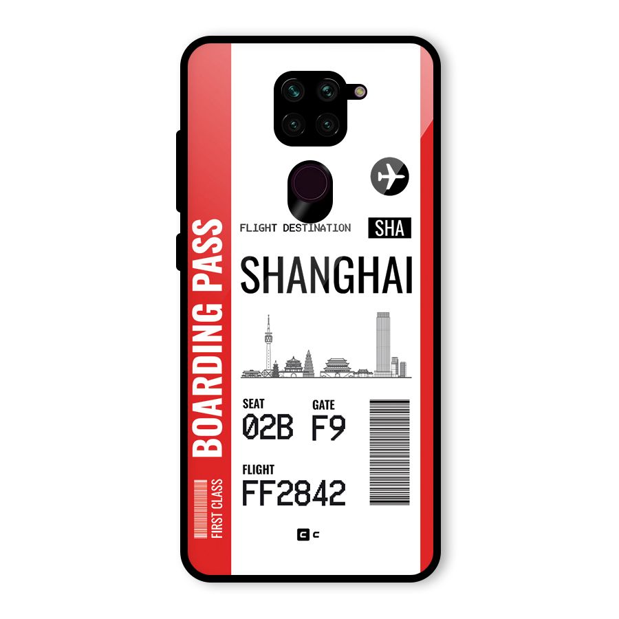 Shanghai Boarding Pass Glass Back Case for Redmi Note 9