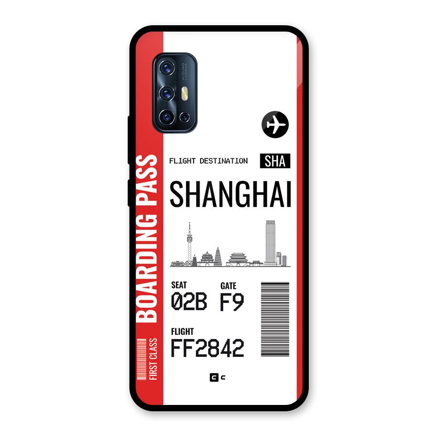 Shanghai Boarding Pass Glass Back Case for Vivo V17