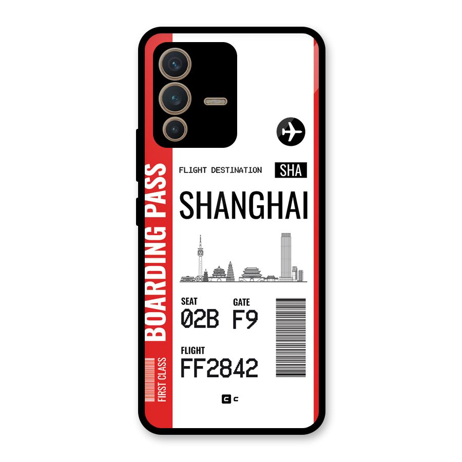 Shanghai Boarding Pass Glass Back Case for Vivo V23 5G