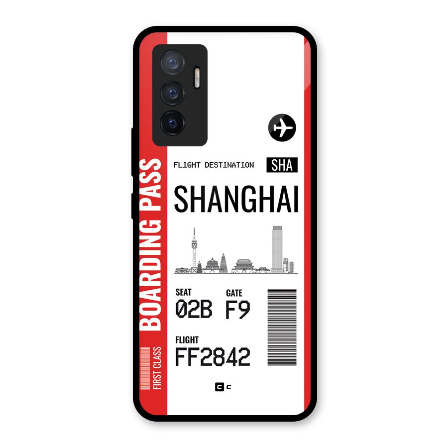 Shanghai Boarding Pass Glass Back Case for Vivo V23e