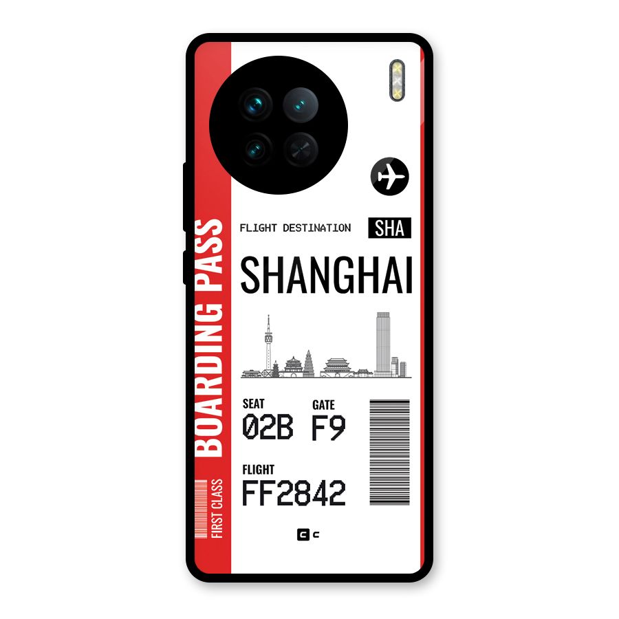 Shanghai Boarding Pass Glass Back Case for Vivo X90