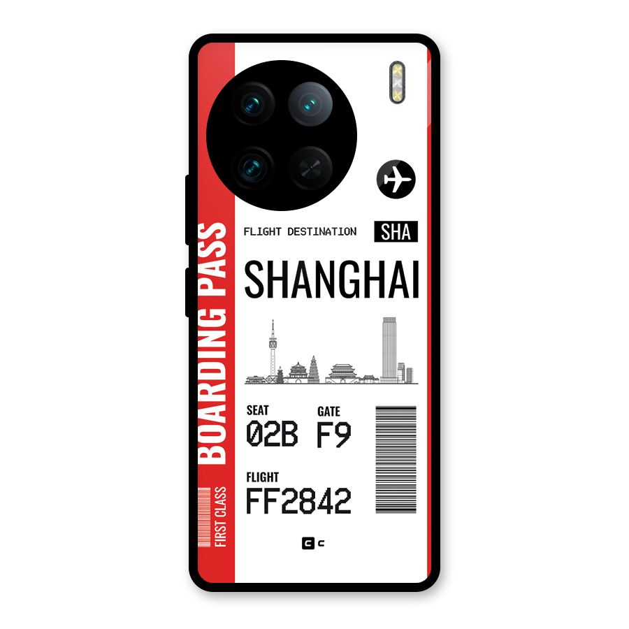 Shanghai Boarding Pass Glass Back Case for Vivo X90 Pro
