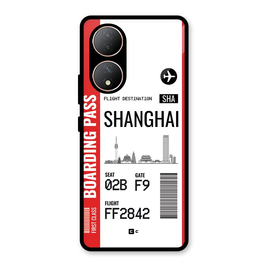 Shanghai Boarding Pass Glass Back Case for Vivo Y100A
