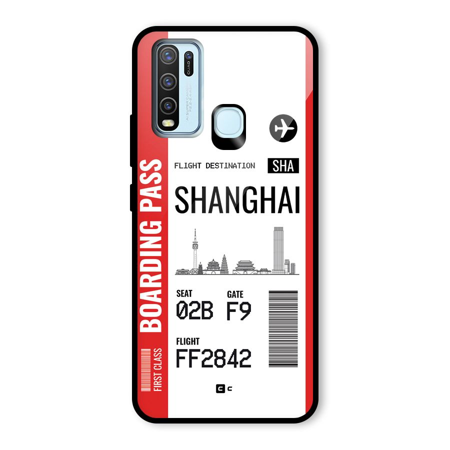 Shanghai Boarding Pass Glass Back Case for Vivo Y50