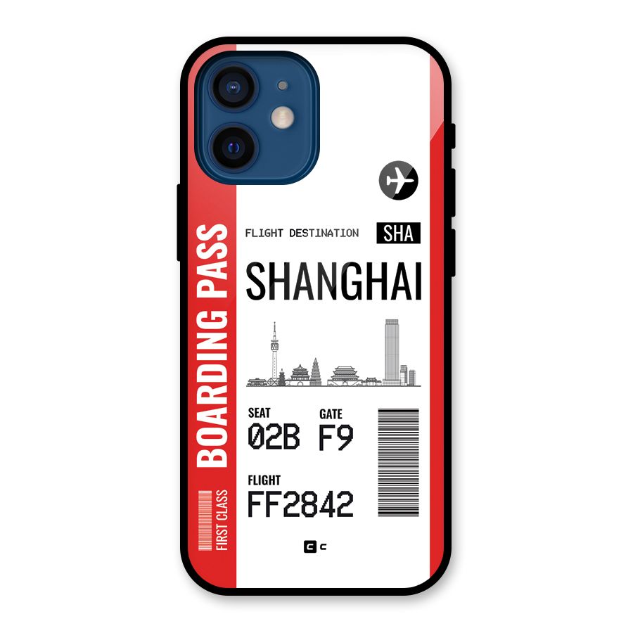 Shanghai Boarding Pass Glass Back Case for iPhone 12 Mini