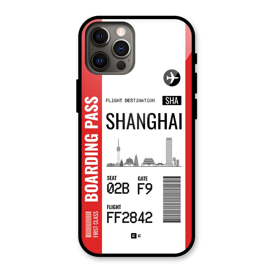 Shanghai Boarding Pass Glass Back Case for iPhone 12 Pro
