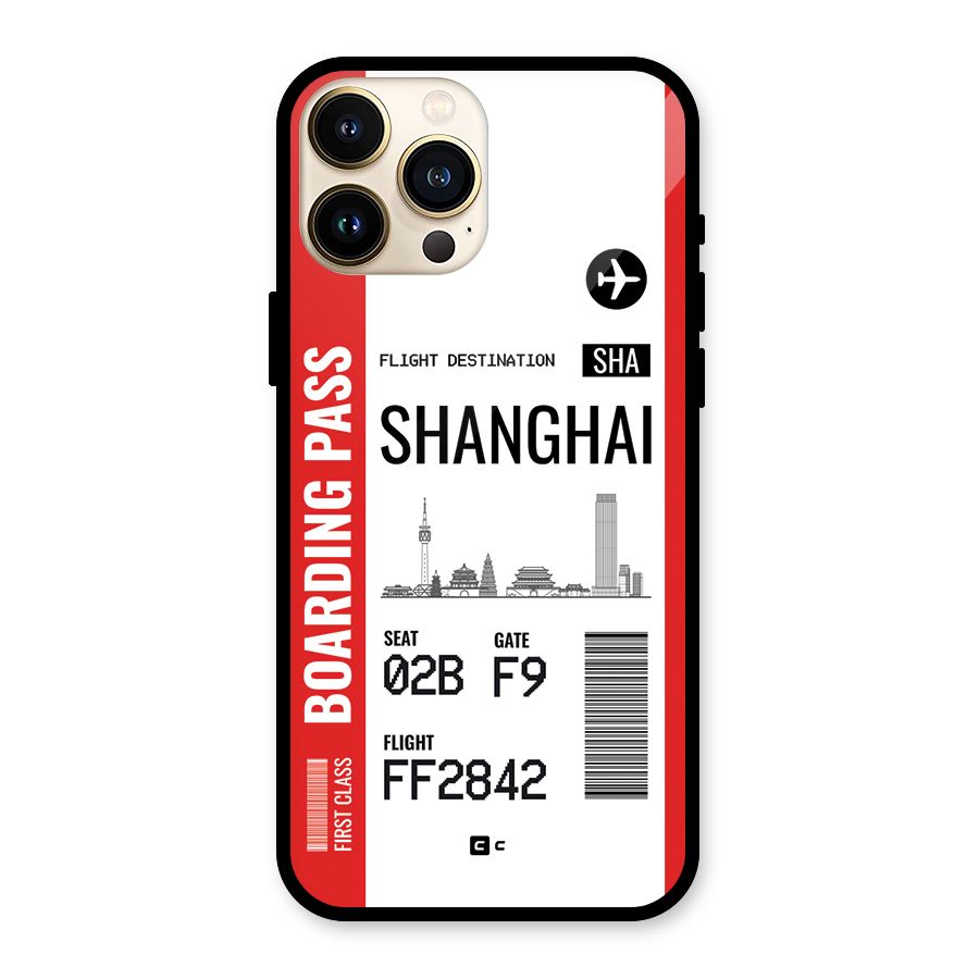 Shanghai Boarding Pass Glass Back Case for iPhone 13 Pro Max