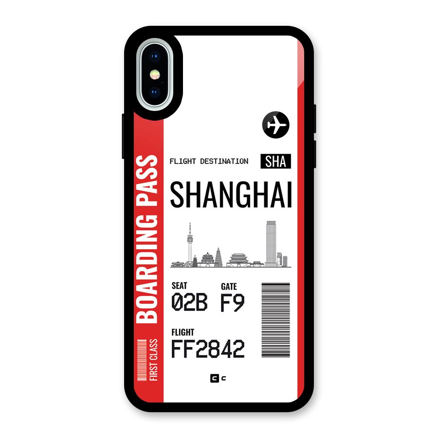 Shanghai Boarding Pass Glass Back Case for iPhone X