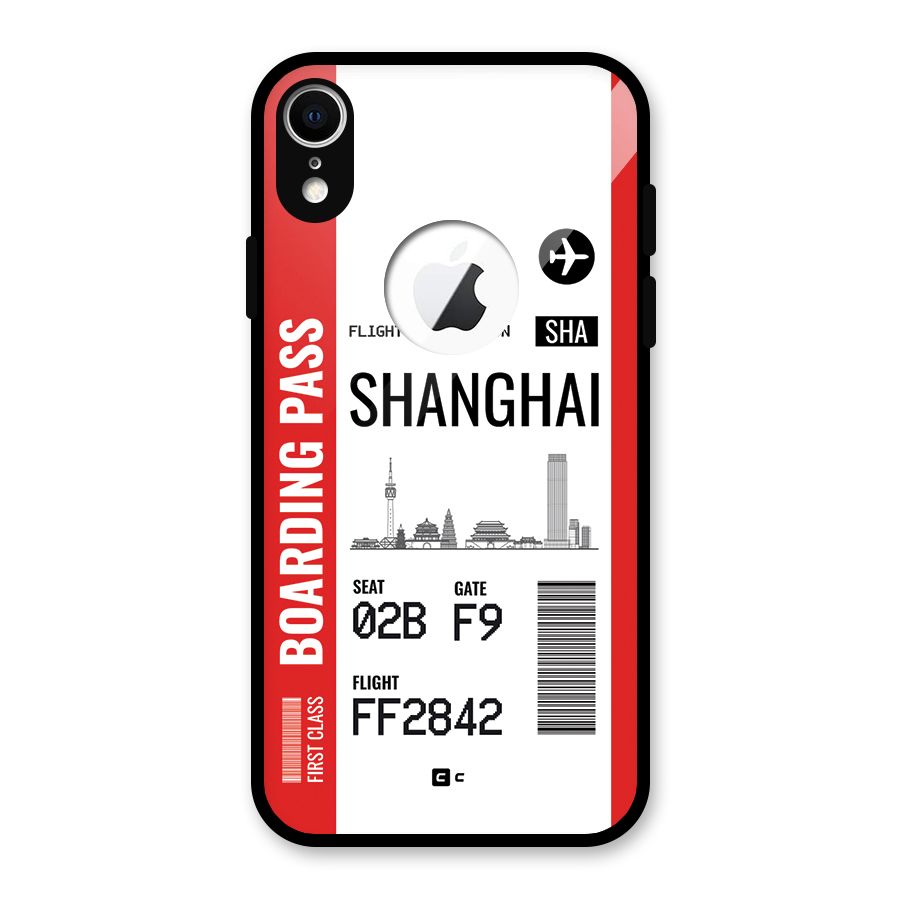 Shanghai Boarding Pass Glass Back Case for iPhone XR Logo Cut