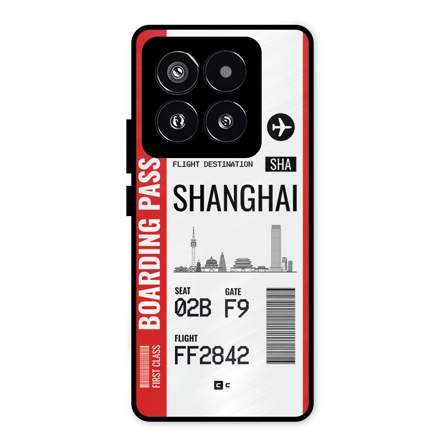 Shanghai Boarding Pass Metal Back Case for Xiaomi 14 Pro