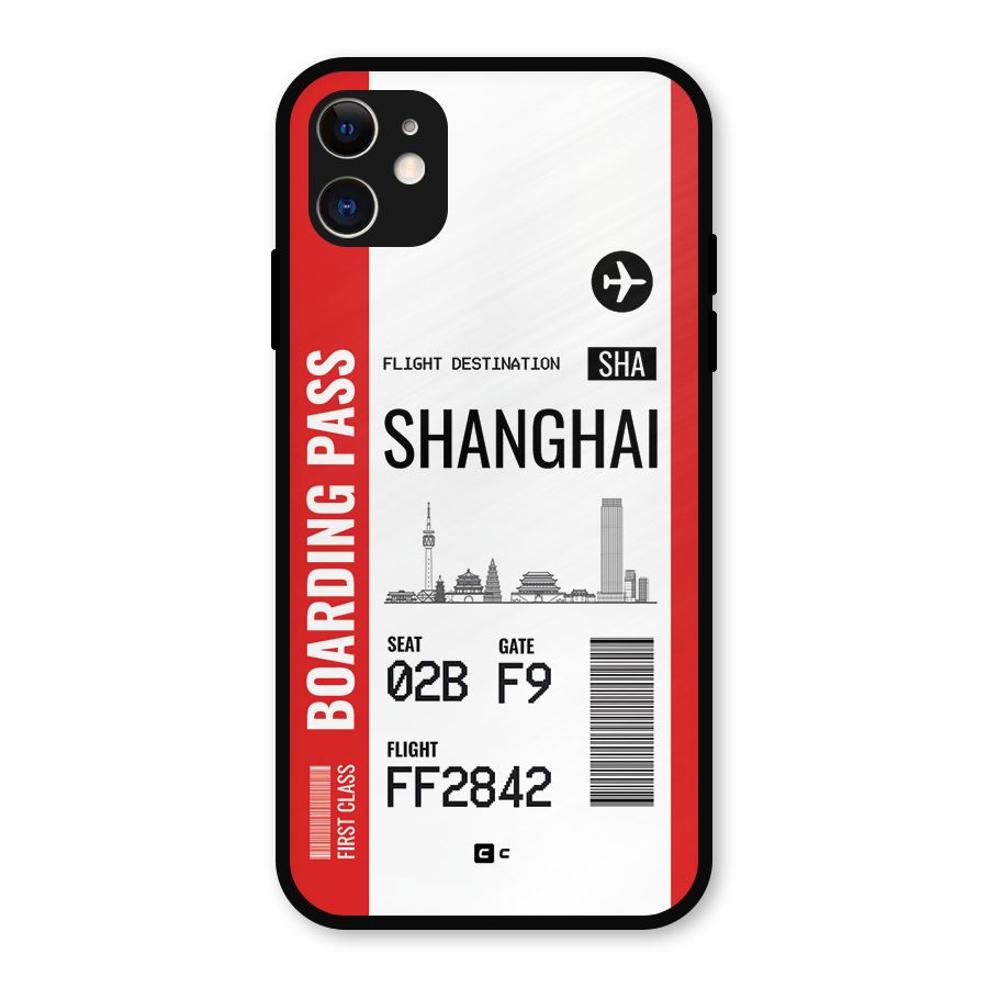 Shanghai Boarding Pass Metal Back Case for iPhone 11