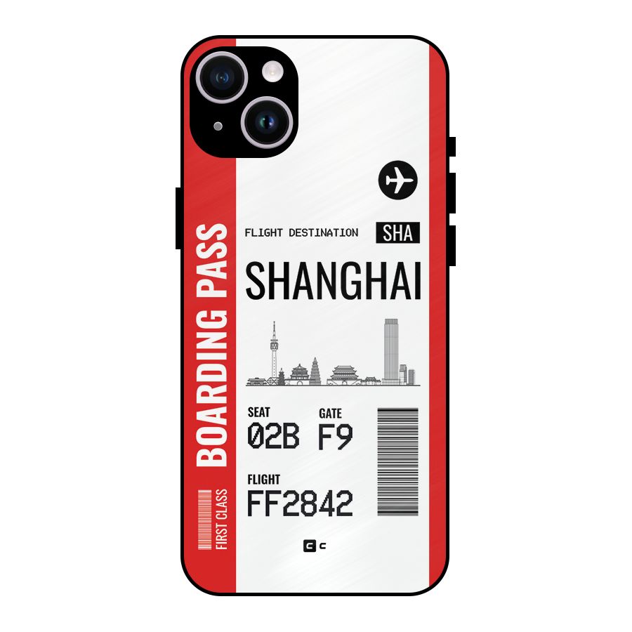 Shanghai Boarding Pass Metal Back Case for iPhone 14 Plus