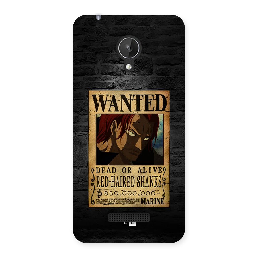 Shanks Wanted Back Case for Canvas Spark Q380