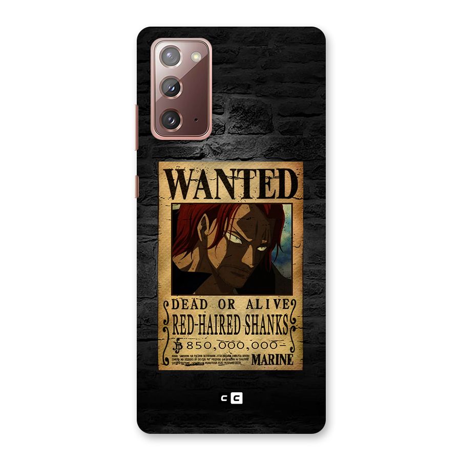 Shanks Wanted Back Case for Galaxy Note 20