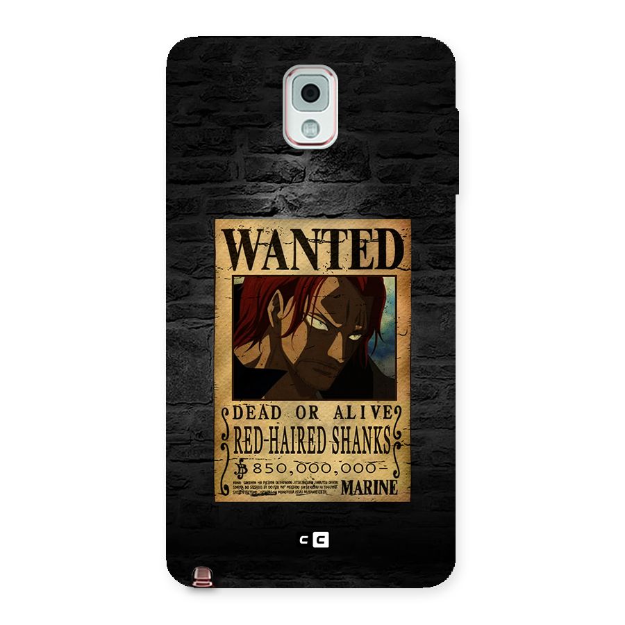 Shanks Wanted Back Case for Galaxy Note 3