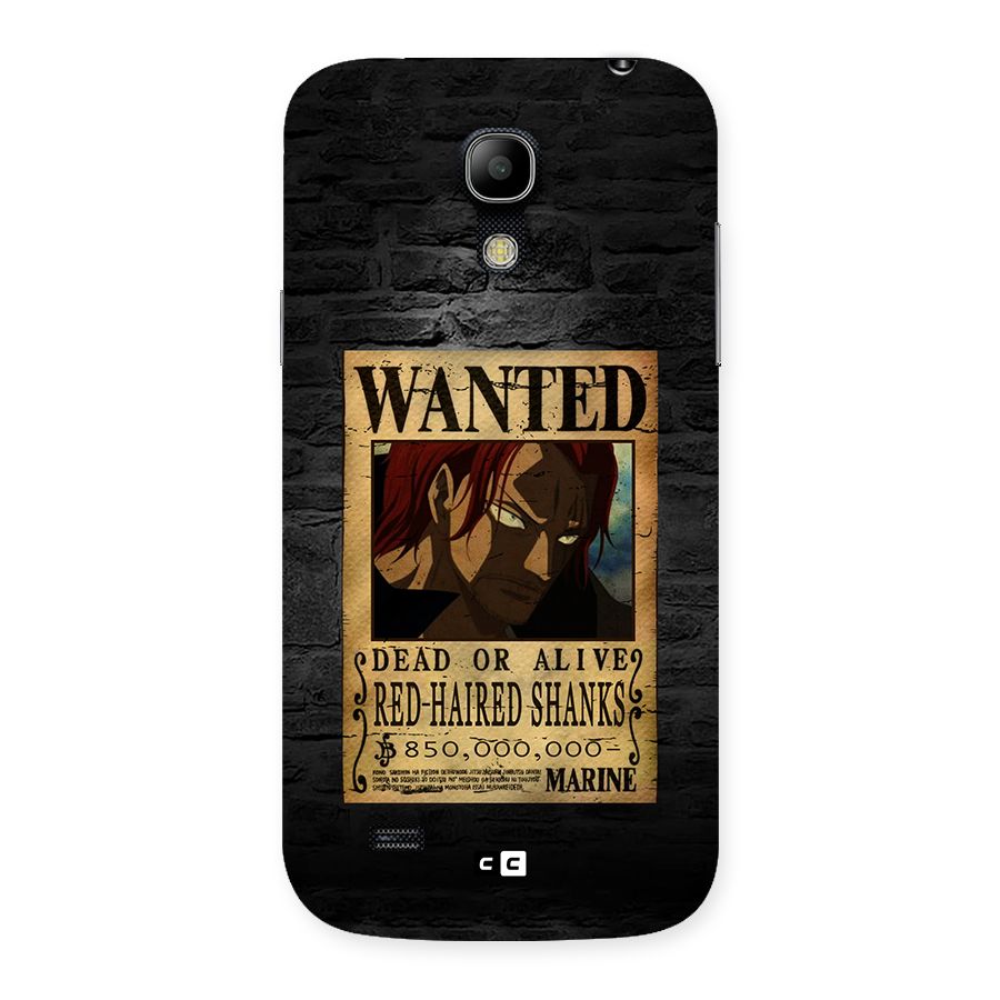 Shanks Wanted Back Case for Galaxy S4 Mini