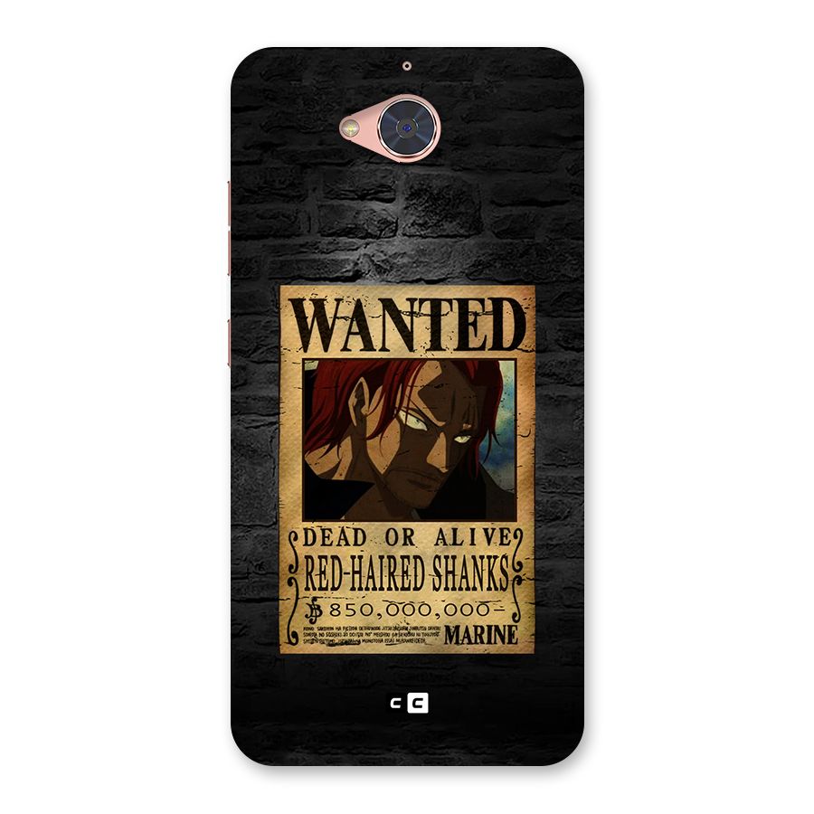 Shanks Wanted Back Case for Gionee S6 Pro