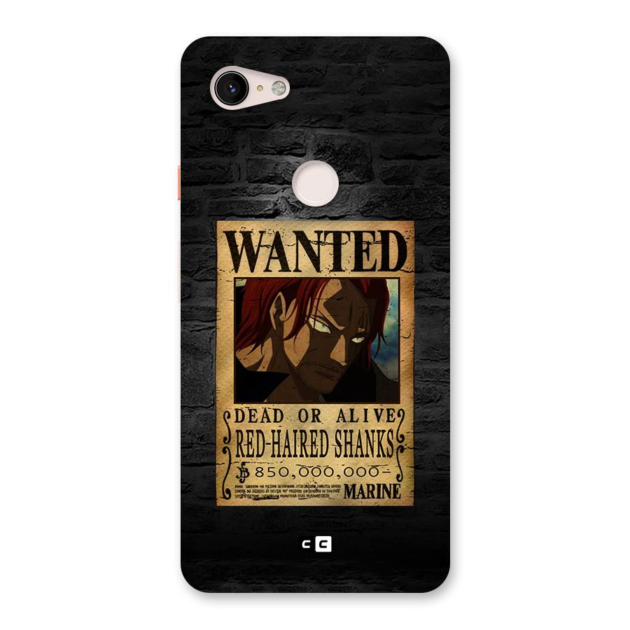 Shanks Wanted Back Case for Google Pixel 3 XL