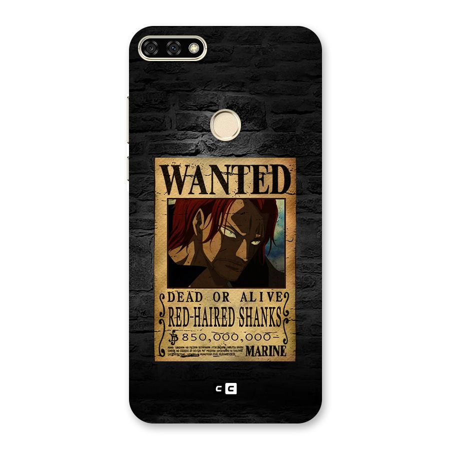 Shanks Wanted Back Case for Honor 7A