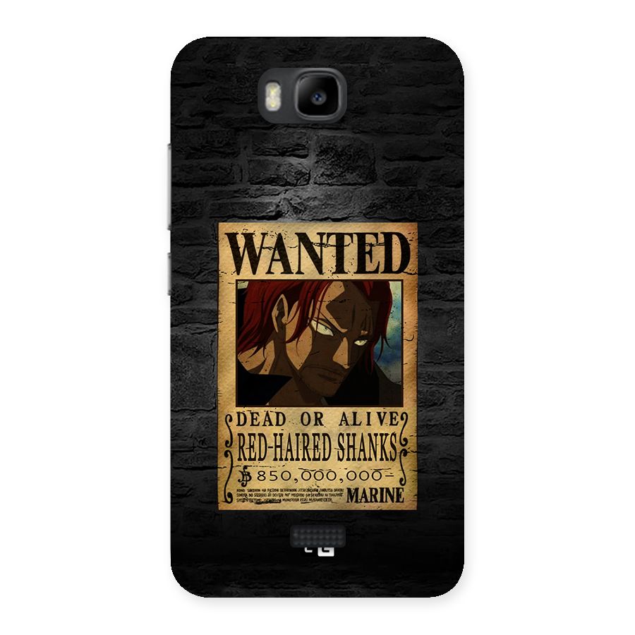 Shanks Wanted Back Case for Honor Bee