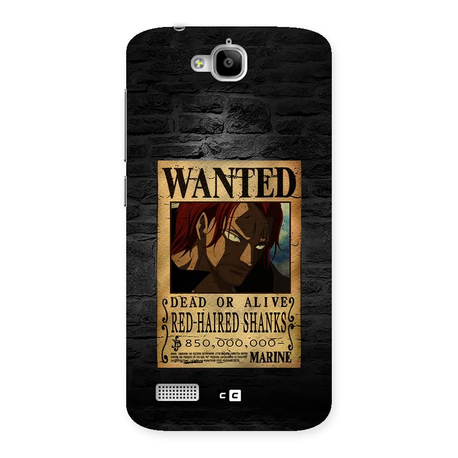 Shanks Wanted Back Case for Honor Holly