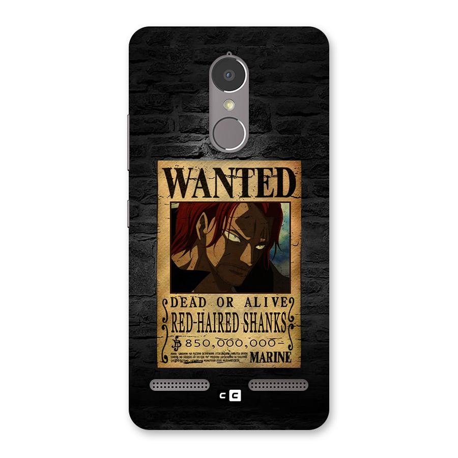 Shanks Wanted Back Case for Lenovo K6 Power