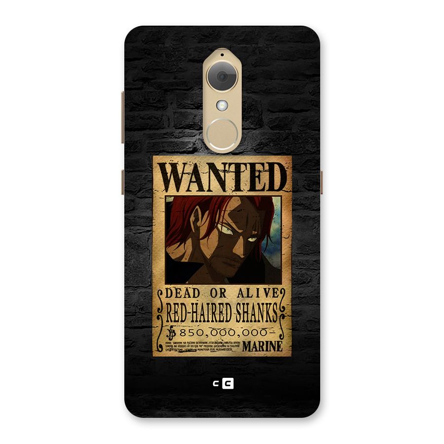 Shanks Wanted Back Case for Lenovo K8