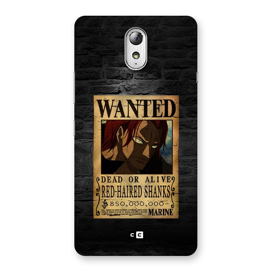 Shanks Wanted Back Case for Lenovo Vibe P1M