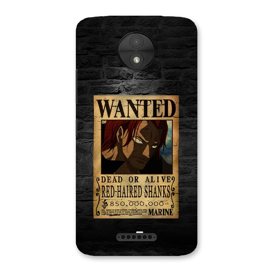 Shanks Wanted Back Case for Moto C