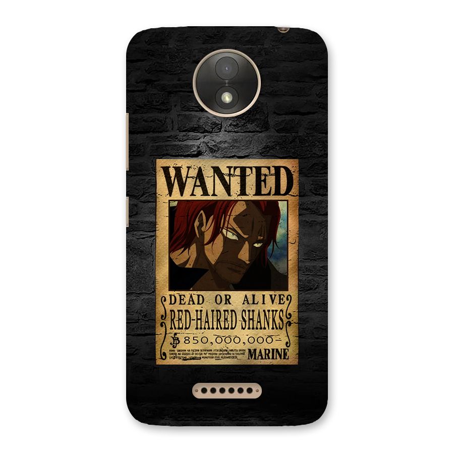 Shanks Wanted Back Case for Moto C Plus