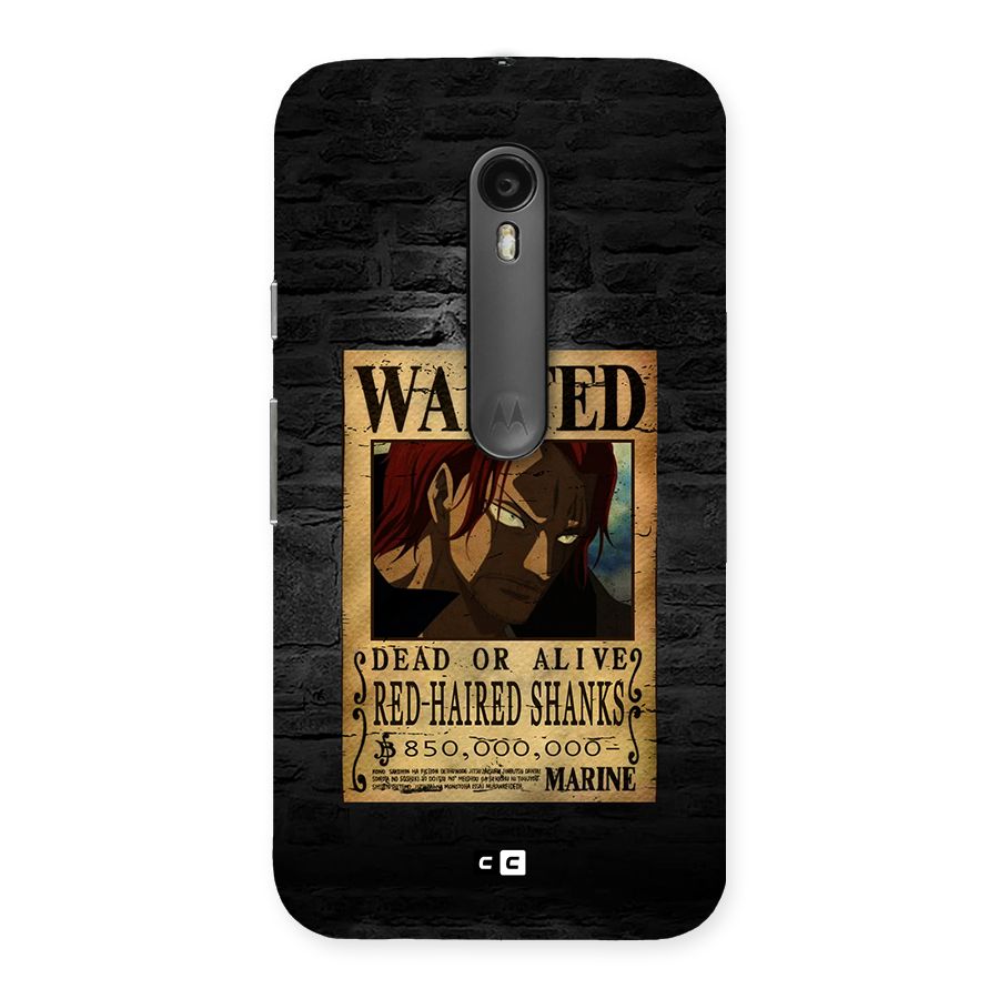 Shanks Wanted Back Case for Moto G3
