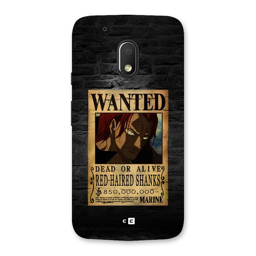Shanks Wanted Back Case for Moto G4 Play