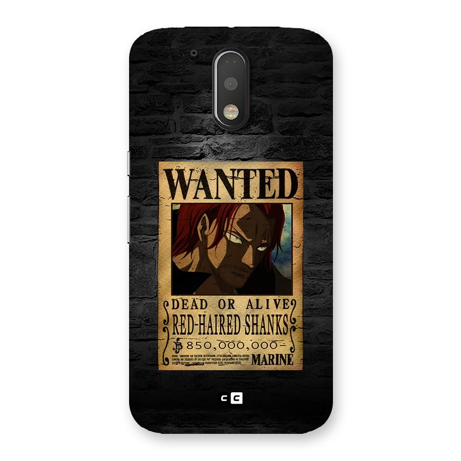 Shanks Wanted Back Case for Moto G4 Plus