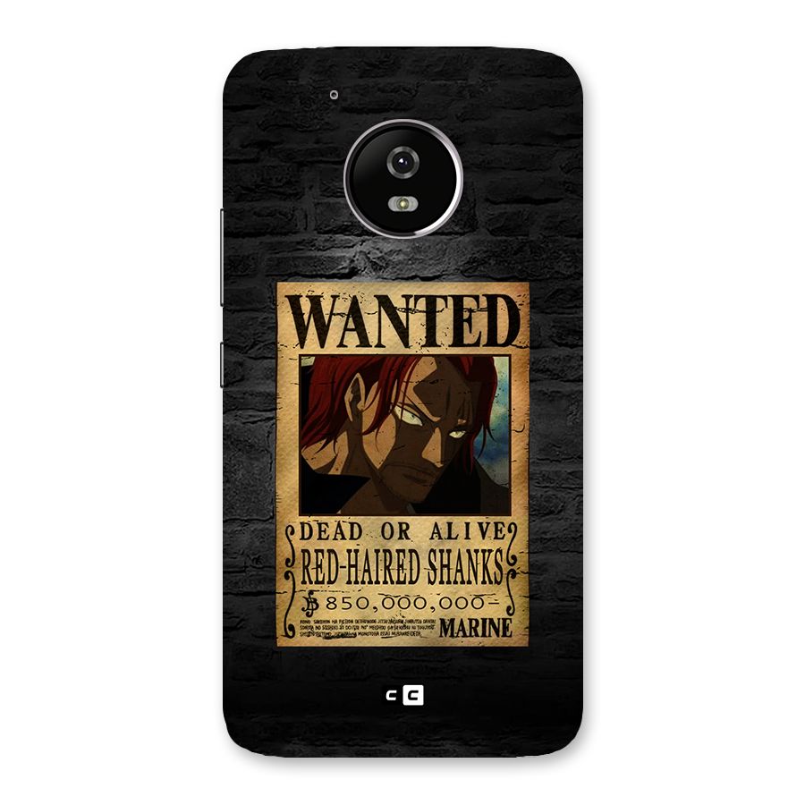 Shanks Wanted Back Case for Moto G5