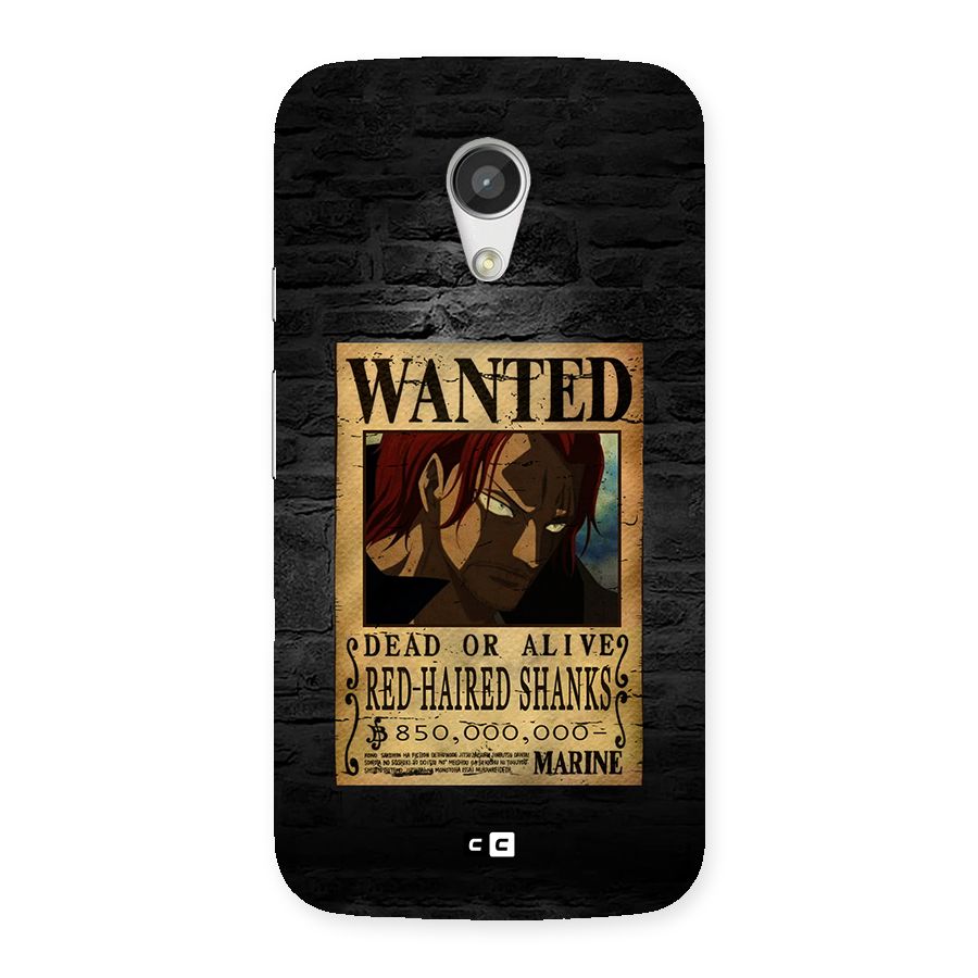 Shanks Wanted Back Case for Moto G 2nd Gen