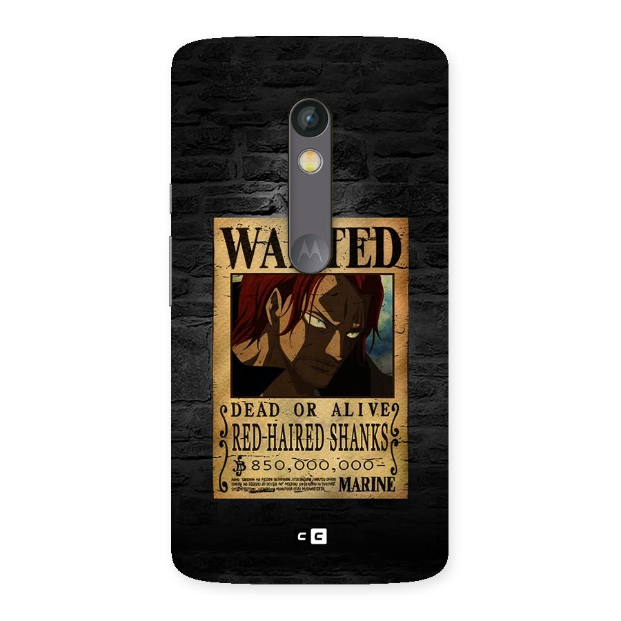 Shanks Wanted Back Case for Moto X Play